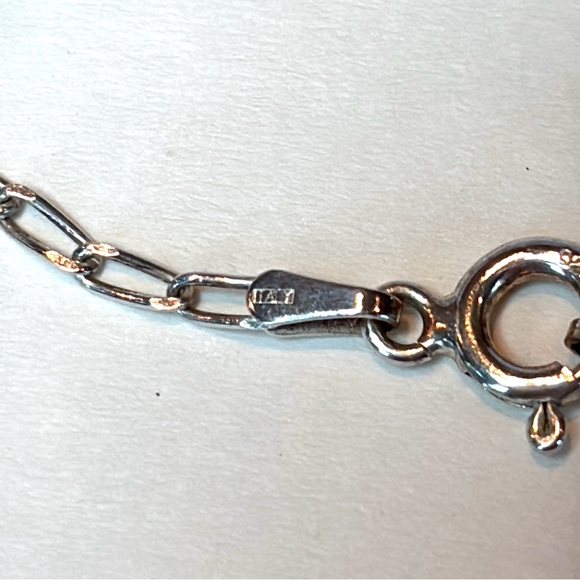 Mermaid “925 Italy” Stamped Necklace With Beaded Blue/Green Accents - Picture 5 of 8